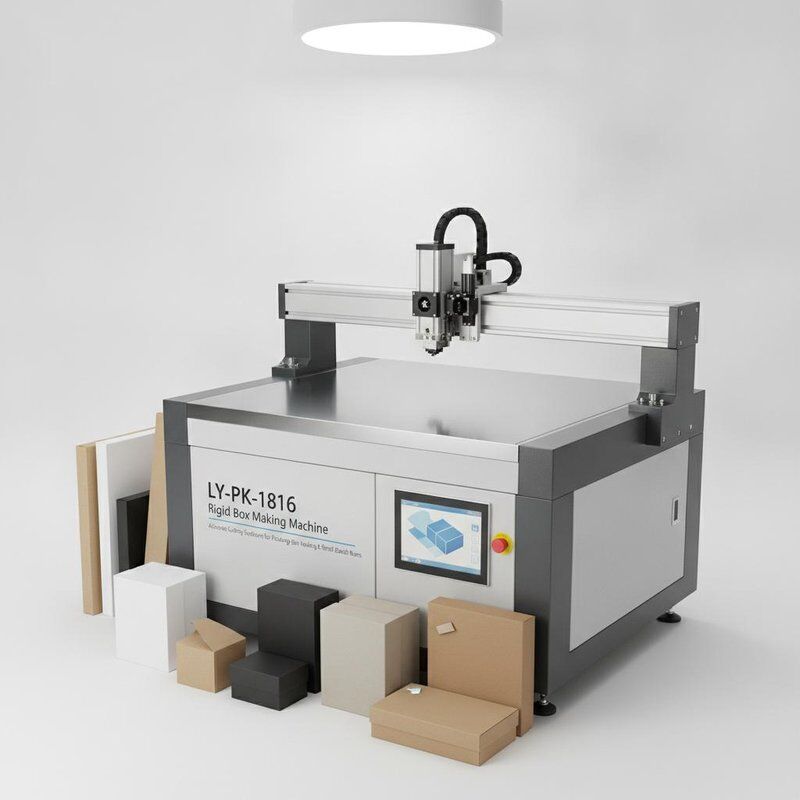 Machine de fabrication de boîtes rigides LY-PK-1816 fournissant des solutions de découpe précises pour la fabrication d'échantillons d'emballage et les petites séries