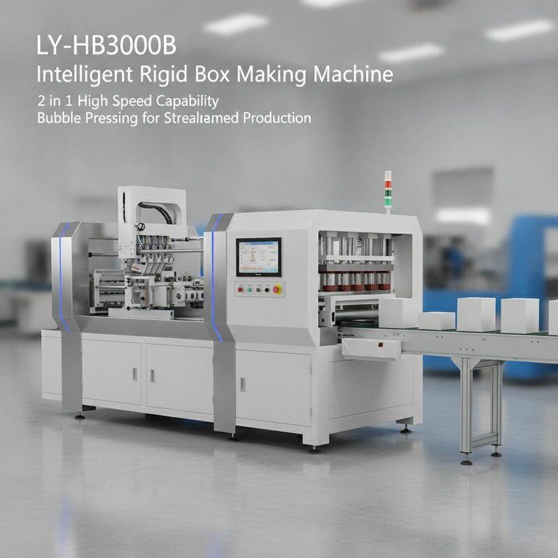LY- HB3000B Machine intelligente de fabrication de boîtes rigides avec une capacité de haute vitesse 2 en 1 et une pression à bulles pour une production rationalisée