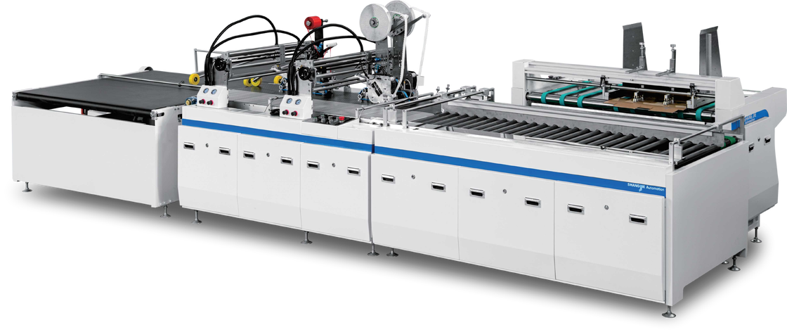 LY-1450WG-900 Machine de collage multifonctionnelle pour boîtes à fermeture éclair, machine adhésive double face, compatibilité multi-boîtes, tous types de cartons à fermeture éclair, large gamme de tailles, prend en charge le carton papier, largeur de ruban personnalisable