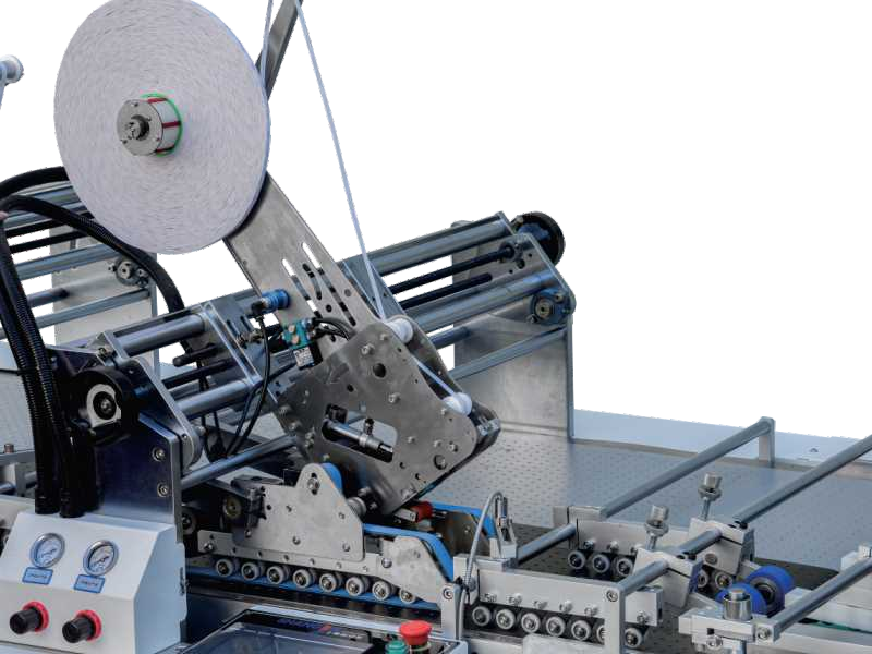 LY-1450WG-900 Machine de collage multifonctionnelle pour boîtes à fermeture éclair, machine adhésive double face, compatibilité multi-boîtes, tous types de cartons à fermeture éclair, large gamme de tailles, prend en charge le carton papier, largeur de ruban personnalisable